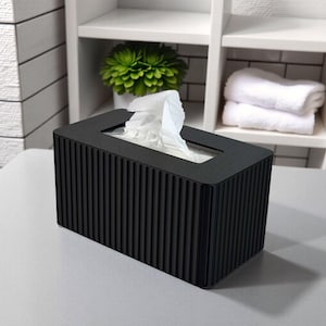 Costco Rectangular Kleenex Tissue Box Cover  - Standard Kleenex Box Cover - Modern Home Decor - Fluted Tissue Box Cover - Bathroom Decor