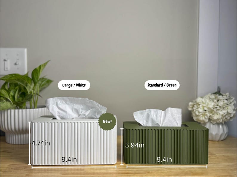 Rectangle Tissue Box Cover - Kleenex Box Cover - Tissue Holder - Modern Home Decor - Fluted Tissue Box Cover - Bathroom Decor