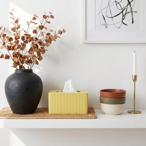 Rectangle Tissue Box Cover - Kleenex Box Cover - Tissue Holder - Modern Home Decor - Fluted Tissue Box Cover - Bathroom Decor