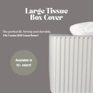 Costco Rectangular Kleenex Tissue Box Cover  - Standard Kleenex Box Cover - Modern Home Decor - Fluted Tissue Box Cover - Bathroom Decor