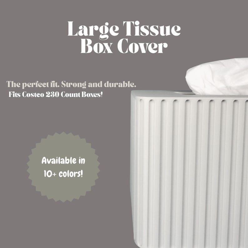 Costco Rectangular Kleenex Tissue Box Cover  - Standard Kleenex Box Cover - Modern Home Decor - Fluted Tissue Box Cover - Bathroom Decor