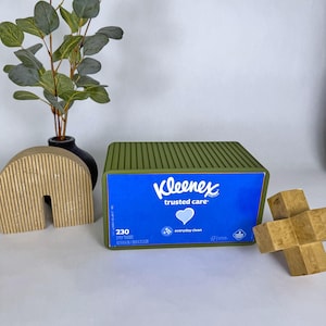 Costco Rectangular Kleenex Tissue Box Cover  - Standard Kleenex Box Cover - Modern Home Decor - Fluted Tissue Box Cover - Bathroom Decor