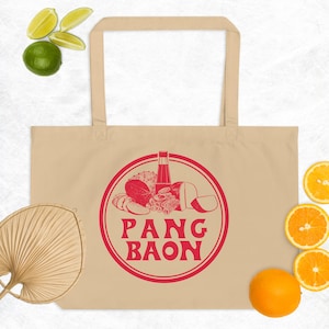 Pang Baon Large Tote Bag, Fun Filipino Humor Design