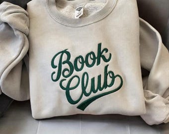 Moletom bordado do clube do livro, moletom bordado do livro, moletom do leitor, moletom do leitor, suéter do amante de livros, presente para o leitor