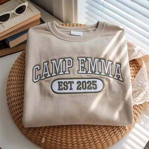 EMBROIDERED Custom Camp Bachelorette Party Sweatshirt, Mountain Bride Tee, Camping Shirt, Camp Themed Bachelorette Shirts, Retro Camping Tee