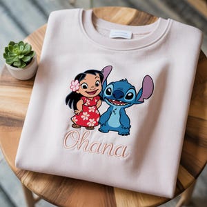 EMBROIDERED Disney Lilo & Stitch Aloha Hawaii Sweatshirt, Disney Stitch Shirt, Ohana Means Family, Disneyland Vacation Shirt, Summer Vibes