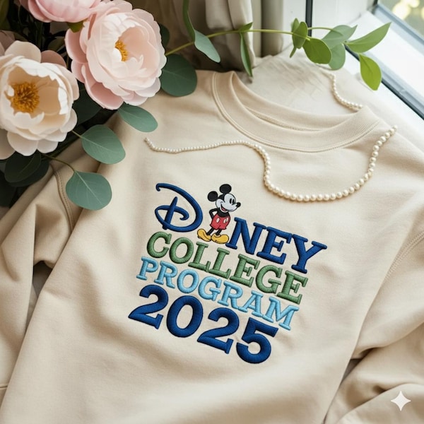 Disney College Program 2025 Sweatshirt, Mickey Embroidered DCP Crewneck, Official Internship Shirt, Disney Campus Life Sweater,DCP Merch Tee