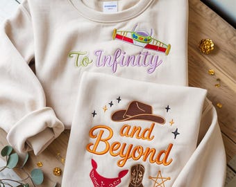 Haftowana bluza z nadrukiem Disney Toy Story To Infinity And Beyond dla par, koszulka dla par Disney, koszulka rodzinna Toy Story, koszulka Pixar Disney Vacation