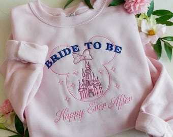 EMBROIDERED Disney Bride To Be Shirt, Disney Bachelorette Party Shirt, Bridal Shower Gift, Happily Ever After, Disney Bride Tee