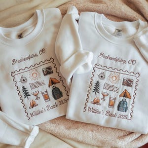 EMBROIDERED Camp Bachelorette Sweatshirt, Custom Camp Bachelorette Party Shirts, Luxury Social Club Bach, Outdoor Mountain Bride Tee