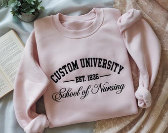 Custom College Embroidered Sweatshirt, Embroidery Crewneck, University shirt,Personalized Sweatshirt and T-shirt, Graduation Gift For Friend