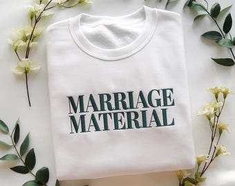 Camiseta de cuello redondo bordada con material matrimonial, camiseta para futura esposa, camiseta para futura esposa, ideas de regalo para esposa, camiseta para señora, recién casadas, futura novia
