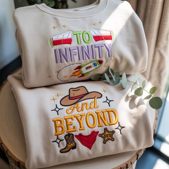 EMBROIDEREDA To Infinity and Beyond Sweatshirt, Buzz and Woody Shirt,Matching Disney Couple Shirt,Toy Story Trip Shirt,Pixar Disney Vacation