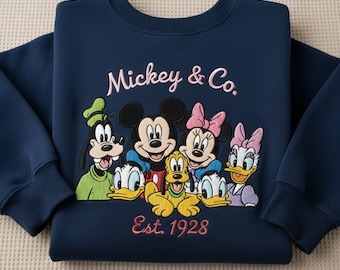 Mickey & Co Embroidered Sweatshirt, Mickey and Friends Shirt, Disney Vacation Shirt, Disney Family Trip Tees, WDW Magic Kingdom Sweater