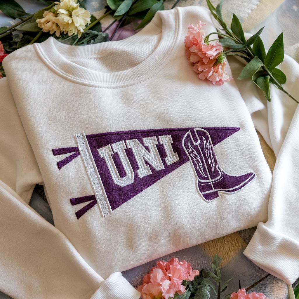 EMBROIDERED Custom College Sweatshirt, Applique Preppy Sweatshirt, Pennant Applique Sweatshirt,  Patchwork Sweatshirt, Preppy Sweatshirt