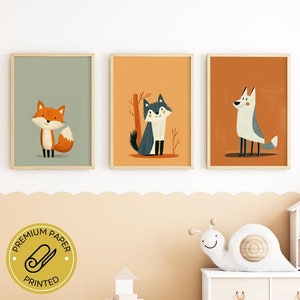 Safari Tiere Kinderzimmer Wand Kunst - Gedruckte Wand Dekoration - 3er Set Poster Gedruckt auf Premium Papier