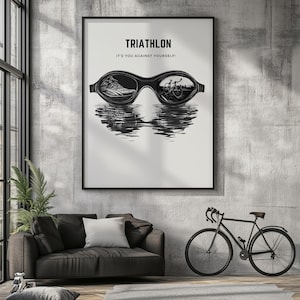 Triangle Kunst - Swim Bike Run Poster | Triathlet Wandkunst | Premium gedrucktes oder druckbares Dekor