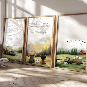 Personalisierte Kinderzimmer Wandkunst - Bauernhof Kinder Gedruckte Wandkunst - Individuelle Kinderzimmer Wanddekoration