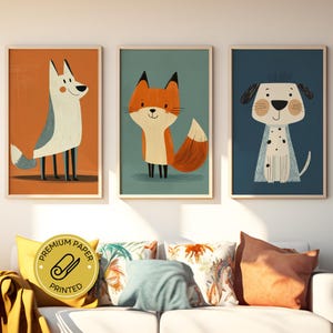 Safari Animals Nursery Wall Art - Printed Wall Decor - Set of 3 Poster Printed on Premium Paper