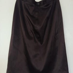 Vintage chocolate satin pencil skirt