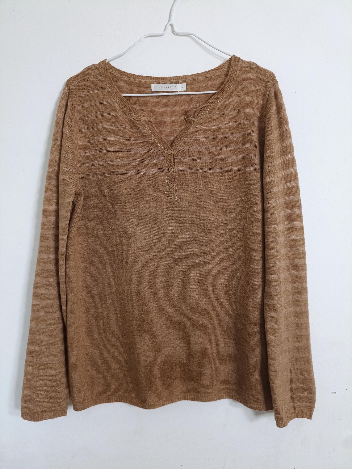 Cashmere and wool blend vintage pullover, size M, foto 1 di 5
