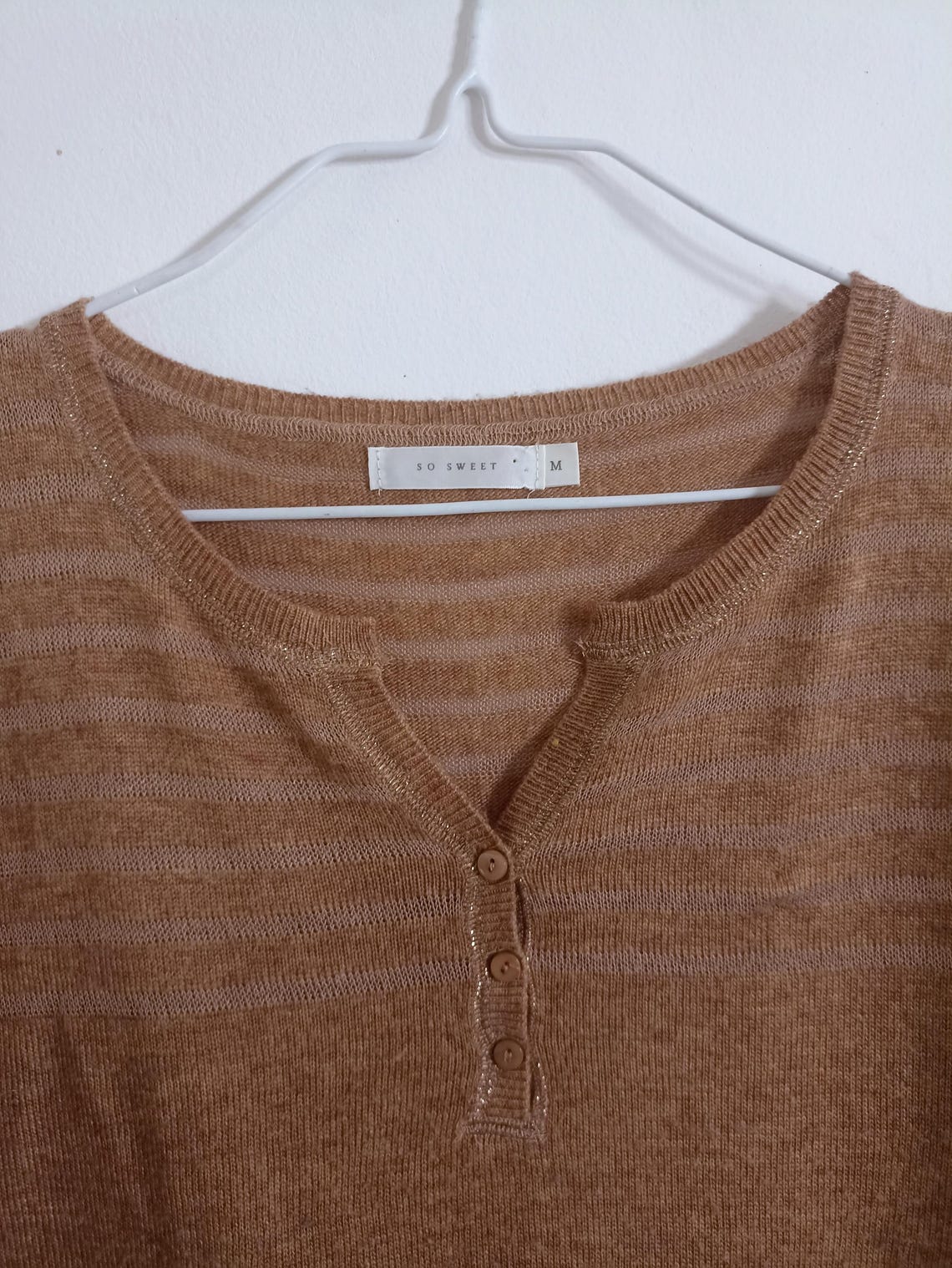 Cashmere and wool blend vintage pullover, size M, foto 4 di 5