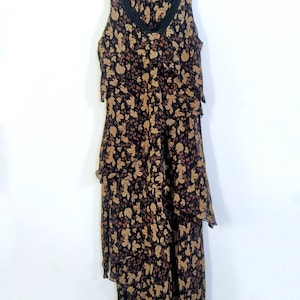 100% Seide Chloe Vintage Rüschenkleid