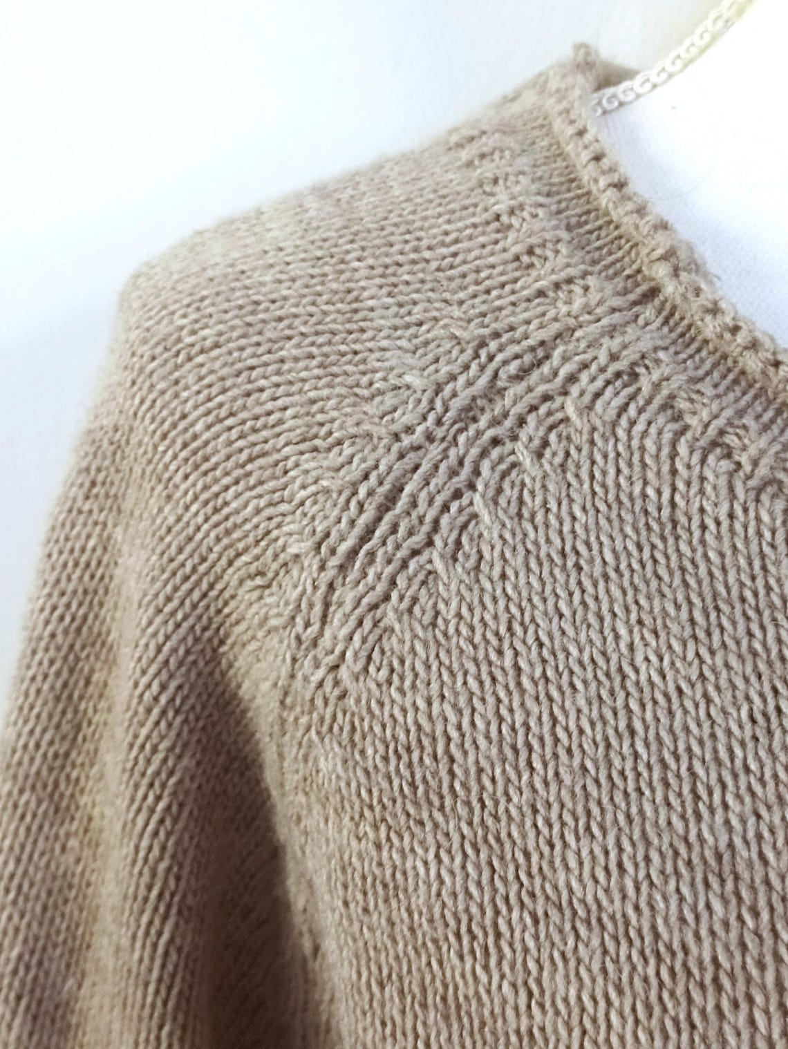 Vintage cappuccino mohair blend sweater, size M, foto 4 di 5