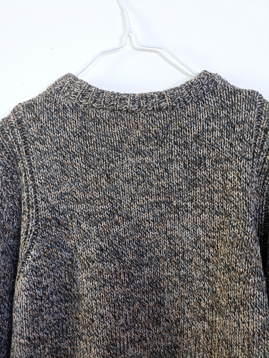 Vintage wool and silk blend melange sweater, size M, foto 4 di 5