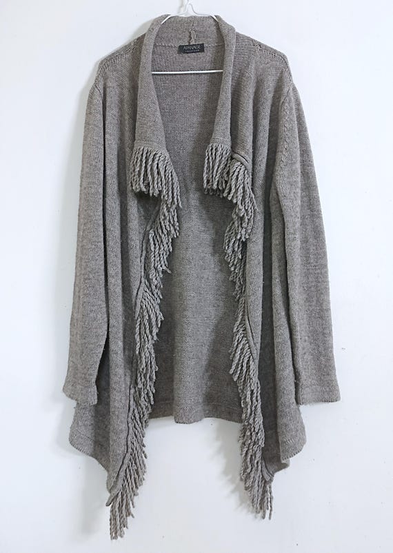 Wool and alpaca blend vintage boho cardigan, size XXXL