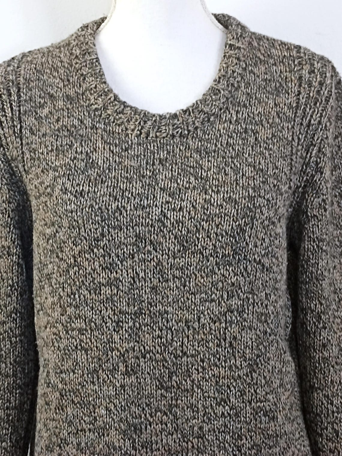 Vintage wool and silk blend melange sweater, size M, foto 2 di 5