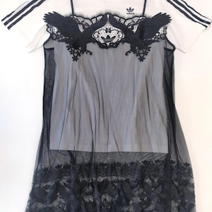adidas lace dress Adidas Lace T-Shirt Dress Dry Clean Only Bangkok All Black H59017 Size  XS/32