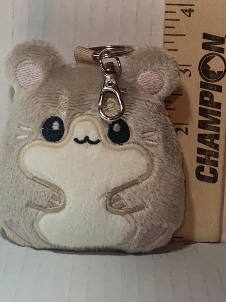 Sweet Little Hamster Plush Keychain Charm - Etsy