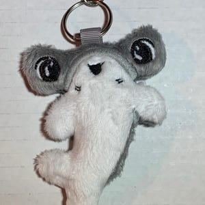 Hammerhead shark plush keychain charm
