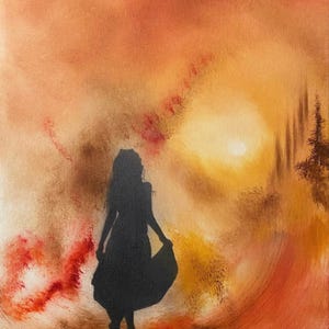 Peinture originale techniques mixtes - Toile sans cadre - 30 x 40 cm - MAL DE COEUR - Une seule production