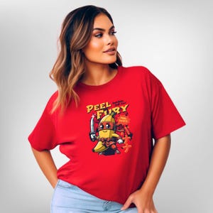 Unisex Swift Slices Peel Fury T-Shirt: Zabawna bawełniana koszulka inspirowana stylem vintage dla miłośników naklejek