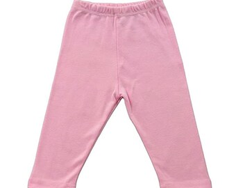 Pastel Pink Baby Toddler Comfy Pull-On Pants