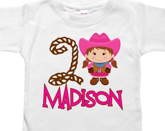 Personalized Birthday Bodysuit Shirt - Toddler Birthday - First Birthday Shirt - Cowgirl Western Any Age