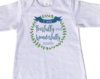 Personalized Baby Gown - Sleep Sack - Newborn Gift - Baby Boy Shower Gift - Fearfully and Wonderfully Made