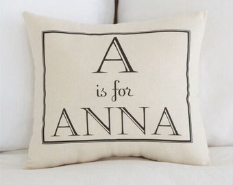 Unique Baby Gift, Birth Announcement, Personalized Baby Pillow, Baby's Name Initial