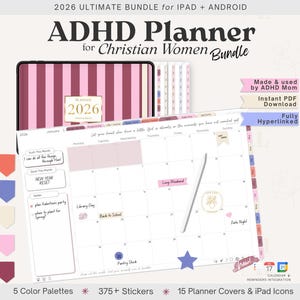 2026 Digital Planner for iPad, Faith-Based Christian Planner for Moms, Daily & Weekly Planner, Bible Study, Sermon Notes, Goodnotes