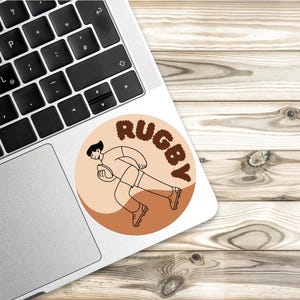 Stickers rugby mignons et audacieux - Stickers rugby femme - Parfaits pour les ordinateurs portables, les bouteilles d'eau et les journaux