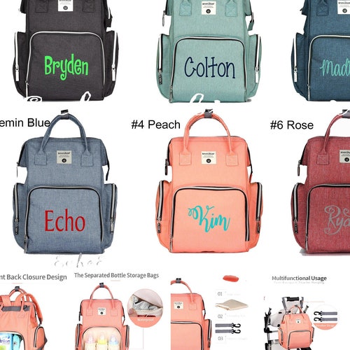 Diaper Bag Nappy Baby Bag. Backpack PERSONALIZED Name Etsy
