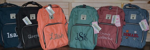 Diaper bag top with name embroidered