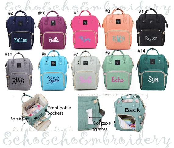 Diaper Bag Nappy Baby Bag. Backpack PERSONALIZED Name 
