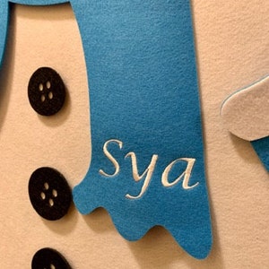 DIY Felt Snowman or Christmas tree wall hang game kids toy decoration. Option to have it Personalized with names image 10