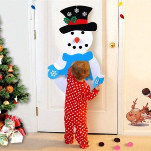 DIY Felt Snowman or Christmas tree wall hang game kids toy decoration. Option to have it Personalized with names image 6