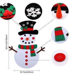 DIY Felt Snowman or Christmas tree wall hang game kids toy decoration. Option to have it Personalized with names image 5