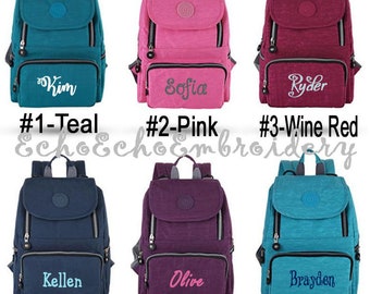 Mini Backpack, Diaper bag, Nappy, Baby Bag.   PERSONALIZED  Name monogram embroidered   6 Color options  Insular Very Small size
