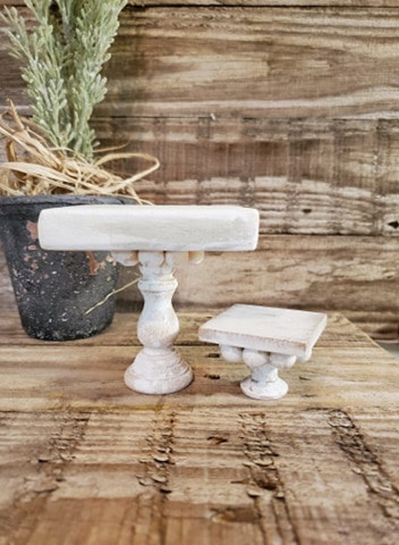 Choice of Mini Wood Riser Mini Farmhouse Decor Tiny Riser image 0